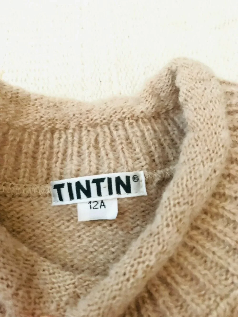 Vintage Tintin & Snowy Milou Sweater Comic Cartoon Character Wool Embroidered